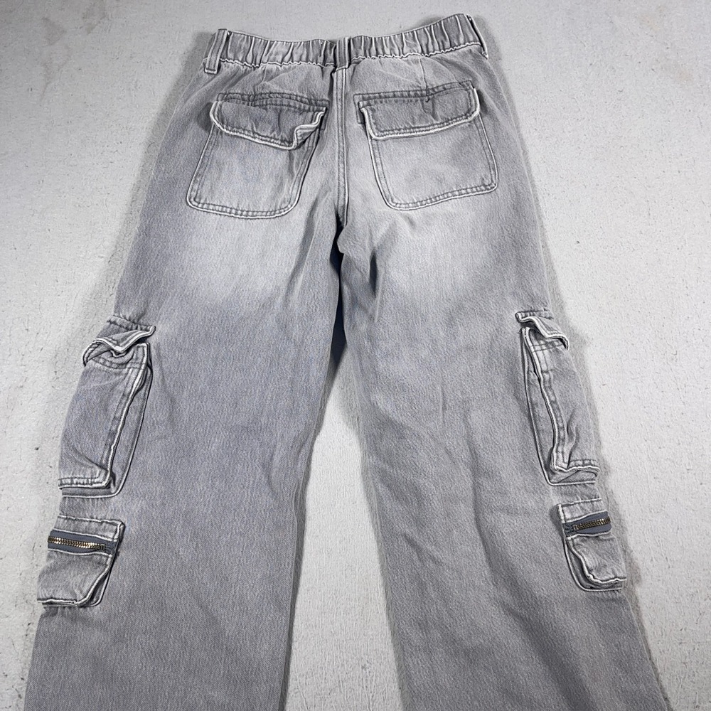 Aeropostale Mid Rise‎ Cargo Pants XS Gray Wide Leg Y2K Streetwear Grungecore - Picture 9 of 12